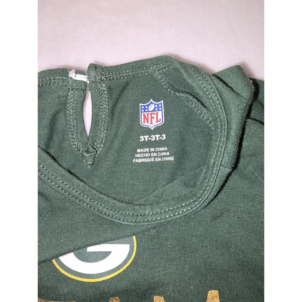 Green Bay Packers Girl's Size 3 Months Cheer Shirt NFL Green‎ and Yellow